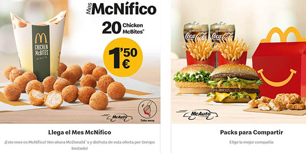 McDonald's ofertas en comida a domicilio app