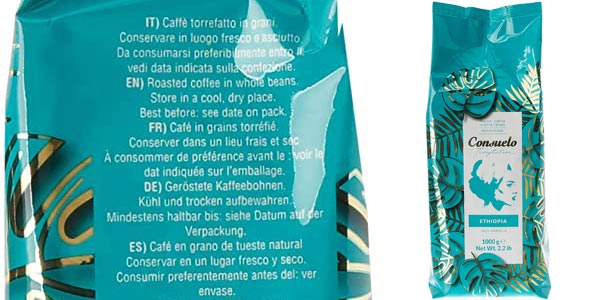 Pack x2 Café Consuelo Etiopía en grano de 1 kg/ud chollo en Amazon