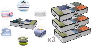 Pack x3 Bolsas de Almacenamiento de gran capacidad GoMaihe para debajo de la cama baratas en Amazon