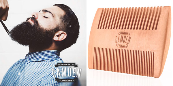 Peine para barba ultraligero de madera de peral Camden Barbershop Company +Estuche oferta en Amazon