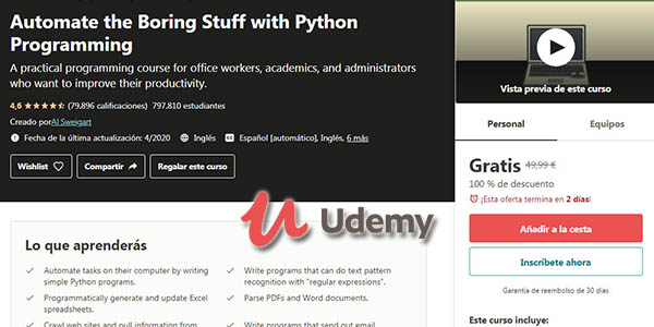 Python automate Boring stuff curso programación gratis