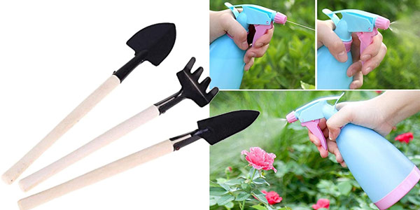 Set x14 Mini herramientas de mano de jardinería oferta en Amazon