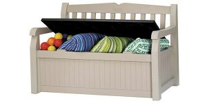 Banco-arcón Keter Eden Garden Bench de 265L barato en Amazon