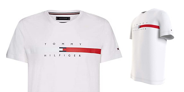 Camiseta de manga corta Tommy Hilfiger Global Stripe Chest para hombre chollo en Amazon