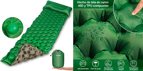 Chollo Esterilla inflable Zacro con bomba de pie