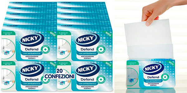 Chollo Pack de 2.000 toallitas antibacterianas desechables Nicky Defend 