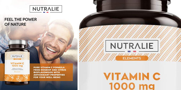 Vitamina C 1000 mg Pura Vegana Nutralie 180 Cápsulas barata en Amazon