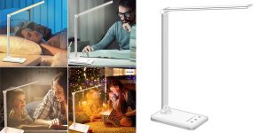 Lámpara LED Slator para escritorio con 10 niveles de brillo y 5 ajustes de luz barata en Amazon