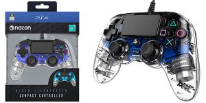 Mando Nacon Compact para PS4 azul transparente