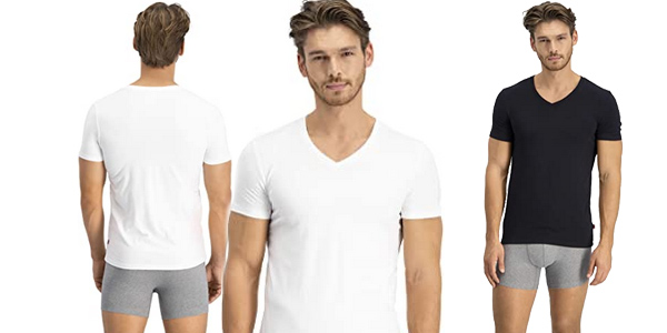 Pack x2 camisetas básicas Levi's Men V-Neck para hombre chollo en Amazon