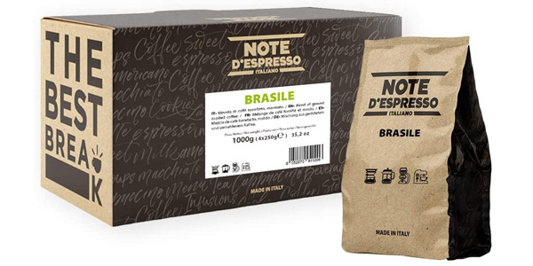 Pack x4 paquetes Café molido Brasil Note D'Espresso de 250 gr/ud barato en Amazon