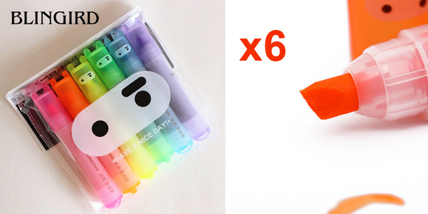 Pack x6 Subrayadores fluorescentes barato en AliExpress