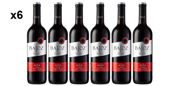 Pack x6 botellas Bajoz Roble Tinto D.O. Toro de 750 ml/ud barato en Amazon