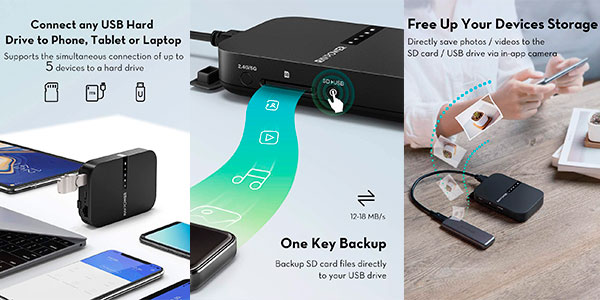Router portátil RAVPower + amplificador Wi-Fi + lector de tarjetas + batería externa de 6.700 mAh barato