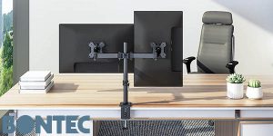 Brazo soporte giratorio Bontec para 2 monitores de hasta 27"