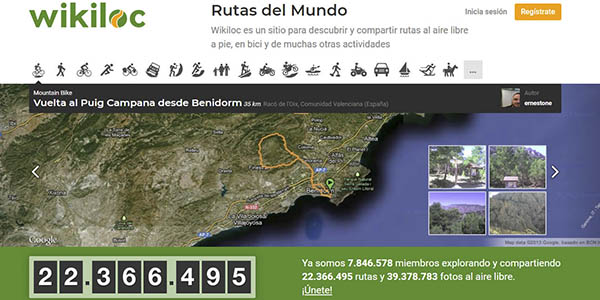 Wikiloc rutas senderismo mundo