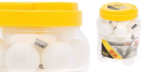 Bote con 36 pelotas de ping pong Idena barato en Amazon