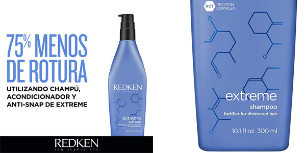 Champú Fortificante y reparador Redken Extreme para cabellos estresados y dañados de 300 ml barato en Amazon