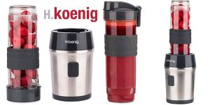 Chollo Batidora de vaso H.Koenig SMOO9 de 300 W y 2 botellas de 570 ml