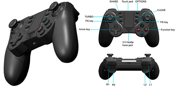 Gamepad Pro Kingear inalámbrico para PS4 barato