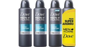 Pack x4 desodorantes Dove Men Care Clean Confort de 250 ml