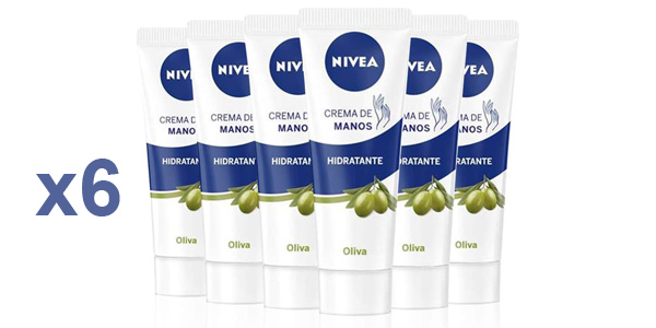 Pack x6 Crema de Manos Hidratante Nivea Aceite de Oliva de 100 ml/ud barato en Amazon