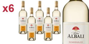 Pack x6 Viña Albali vino blanco semidulce de 750 ml/ud barato en Amazon