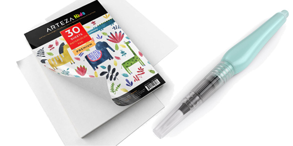 Estuche de 36 acuarelas, pincel y bloc Arteza Kids para niños oferta en Amazon