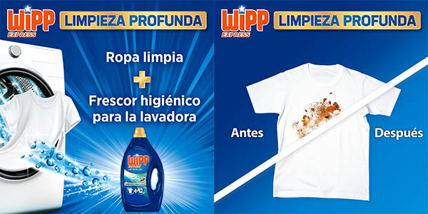 Wipp Express Detergente Líquido Azul Pack de 4 Total 120 Lavados »
