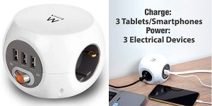 Chollo Regleta Ewent Power Block de 3 enchufes y 3 USB