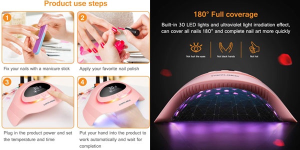 Lámpara LED secadora de uñas Yaruike oferta en Amazon