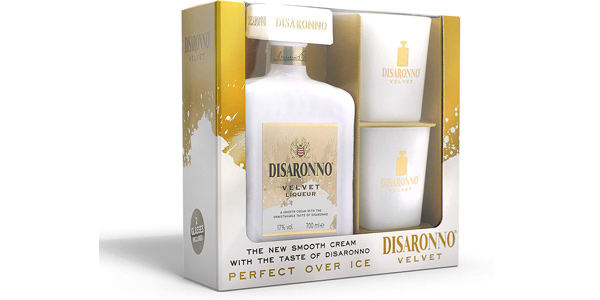 Pack Licor de crema Disaronno Velvet de 70 cl + 2 vasos barato en Amazon