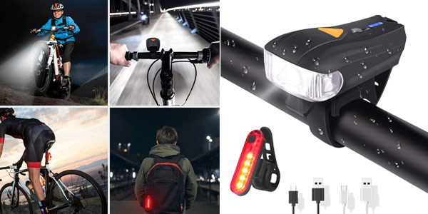 Luces Bicicleta Delantera Y Trasera (2 luces) Recargable USB e Impermeable