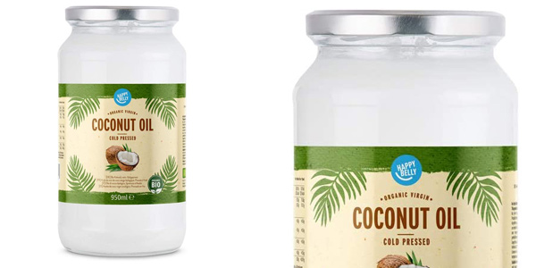 Aceite de coco virgen ecológico Amazon Happy Belly de 950 ml barato en Amazon