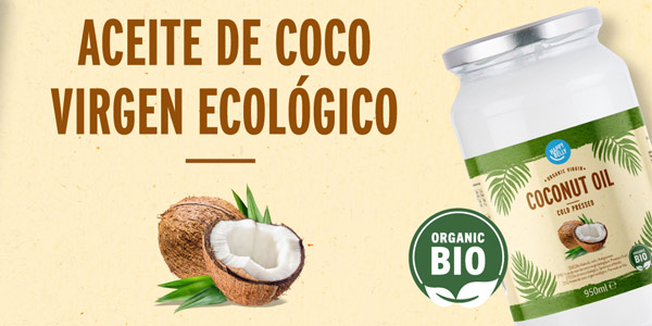 Aceite de coco virgen ecológico Amazon Happy Belly de 950 ml chollo en Amazon