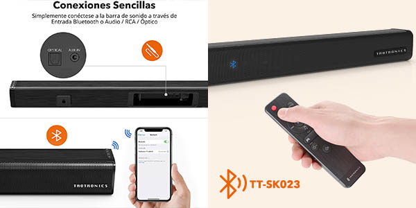Barra de sonido TaoTronics con Bluetooth 5.0 en Amazon