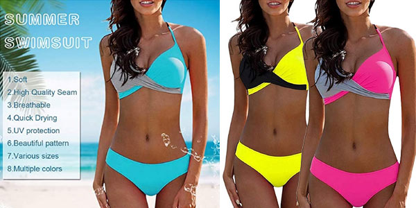 Bikini 2 piezas Umipubo con top efecto push up barato en Amazon