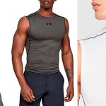 Camiseta de compresión sin mangas Under Armour HeatGear para hombre barata