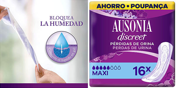 Ausonia Discreet Compresas Noche Incontinencia Mujer, Maxi, 48 Unidades,  Protección Completa que Apenas Notarás