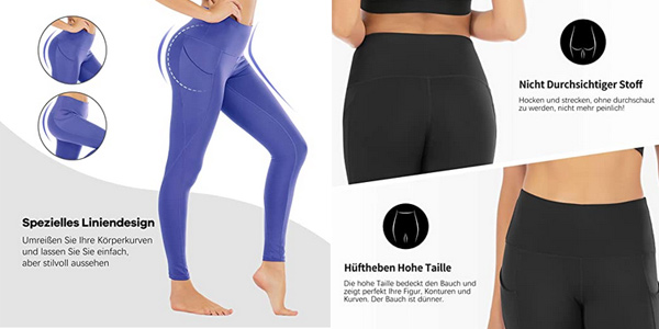 Leggings deportivos opacos Freezhoushana con cintura alta para mujer chollo en Amazon