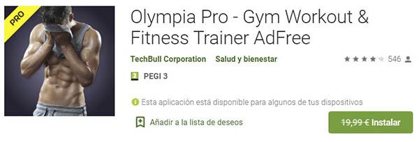 Olympia Pro app ejercicios gratis Android