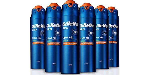 Pack x6 Geles de afeitado Gillette Fusion ProGlide Sensitive de 200 ml