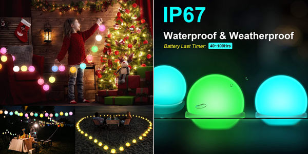 Pack x4 bolas de luz flotantes impermeables para piscina con control remoto oferta en Amazon
