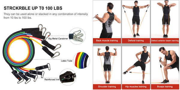 Set Bandas Elasticas Babacom para fitness chollo en Amazon