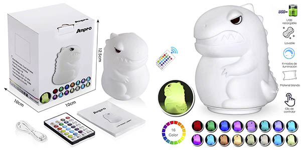 Anpro dinosaurio luz infantil original chollo