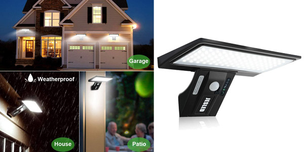 Luz solar con 90 LED Jesled para exterior con 4 modos de luz barata en Amazon