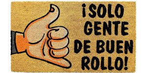 Chollo Felpudo de coco natural "¡Solo gente de buen rollo!" de 40 x 70 cm
