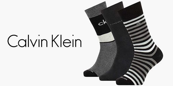 Chollo Pack de 3 pares de calcetines Calvin Klein Multi Stripe para hombre