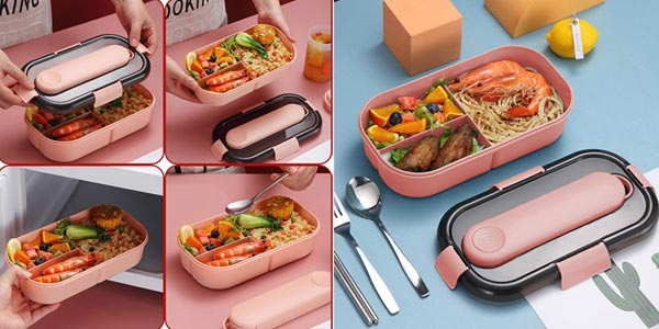 Caja Bento con cubiertos ZoneYan chollo en Amazon