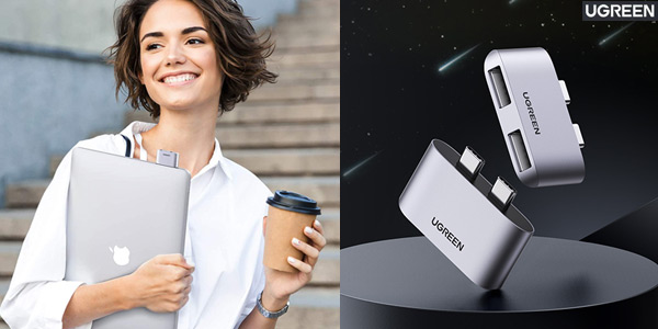 Adaptador HUB de USB C a USB 3.1 de Ugreen barato en Amazon